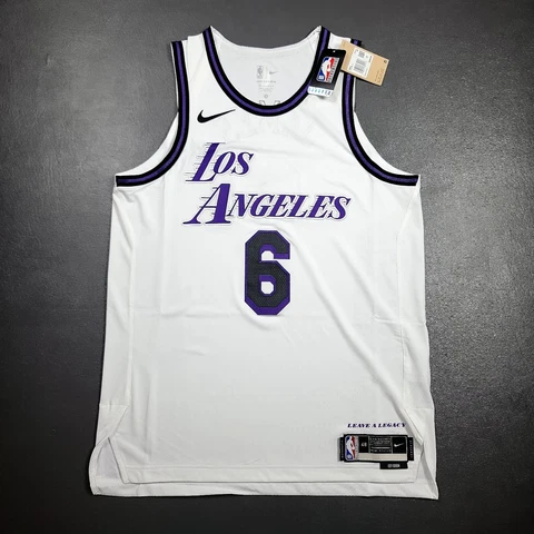 100% Authentic Lebron James Nike 22 23 Lakers City Jersey Size 48 L Mens Cover