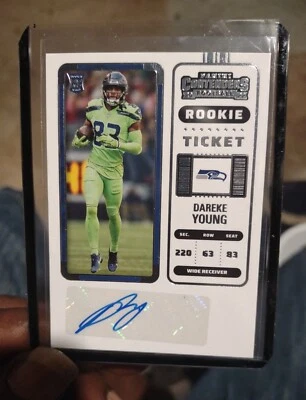 Dareke Young 2022 Panini Contenders Football- Rookie Ticket Auto- RC Seahawks - Image 1 of 2