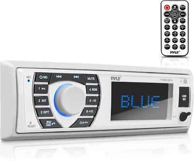 Pyle Bluetooth Marine Receiver Stereo USB/MP3/SD Reader AM/FM Radio PLRMR23BTW - Image 1 of 4