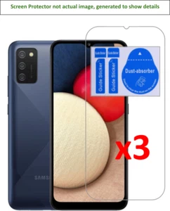 3x Samsung Galaxy A02/A02s Screen Protector w/ cloth and installation stickers - Picture 1 of 3