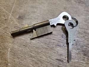 Vintage Keil Self Locking Keyhole Lock with 2 Keys, Skeleton Key Lock Guard - Picture 1 of 5