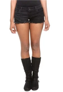 Lovesick Women's Shorts Size 3 Black Denim Skull Lace Distressed Frayed Hem - Picture 1 of 12
