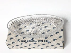 Plato para servir vintage Princess House Highlights 10" ovalado 24 % cristal de plomo #821 - Imagen 1 de 6