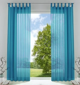 Paquete de 2 bufandas lisas transparentes Voile, HxB 225x140 cm, turquesa - Imagen 1 de 9