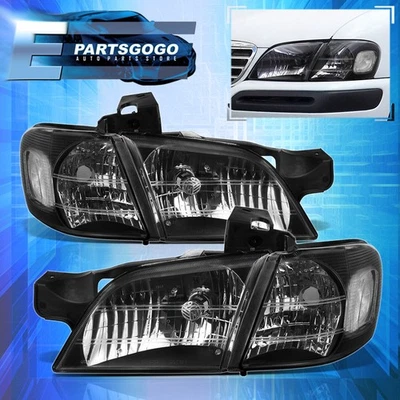 For 97-05 Chevy Venture Black Housing Headlights + Clear Corner Signal Lamps Set Foto 1 de 4