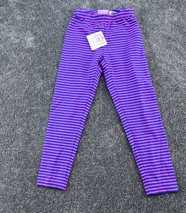 HANNA ANDERSSON LEGGINGS 120CM US 6-7 PINK BLUE STRIPED - Picture 1 of 6