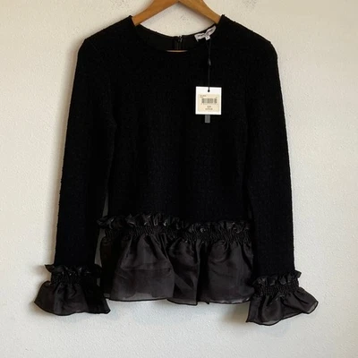 Женский черный текстурированный топ для церемонии открытия маленький - Изображение 1 из 4