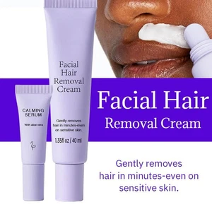 ☆Facial Hair Removal Cream Soothing Gentle Formula 40ml+ 5ml Essence Set - Picture 1 of 10