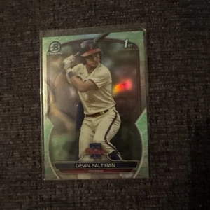 2023 Bowman Chrome Devin Saltiban 1st Lunar Glow Refractor BJKT - Picture 1 of 4