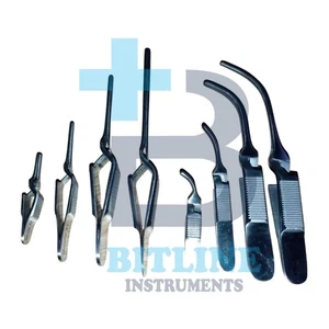 DEBAKEY BULLDOG CLAMP 8 PCs ATRAUMATIC FORCEPS CVD STR SURGICAL INSTRUMENTS - Picture 1 of 3