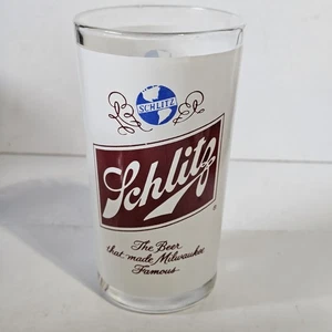 Vintage Schlitz Wrap Around Logo 12 Unzen Bierglas 5" hoch - Bild 1 von 5