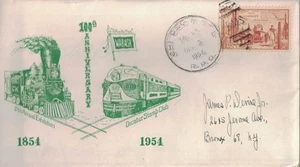 3 Apr 1954 RPO Cover, Wabash Railroad 100th Anniversary - Picture 1 of 1