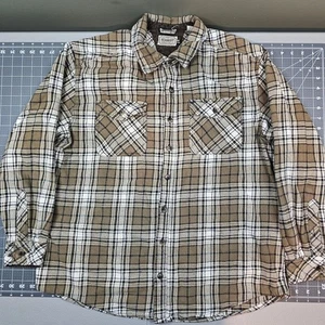 CE Schmidt Flannel Shirt Mens XL Heavyweight Brown Plaid Work Classic Tartan Y2K - Picture 1 of 13