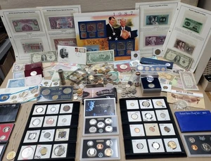 Estate Sale HUGE Auction Lot + Currency + Proofs & Mint Sets + Lot's of Silver - Picture 1 of 24
