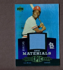 Lou Brock 2006 Upper Deck Epic Materials Jersey #d 004/145 - Picture 1 of 2