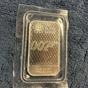 Barra de plata James Bond 007 Diamonds are forever de 1 oz The Royal Mint - Imagen 1 de 2
