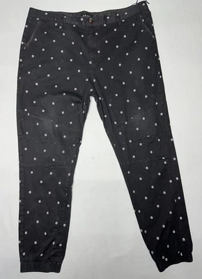 Pantalones de mezclilla negros estampados Akoo para hombre talla 44 hip hop ropa de calle Foto 1 de 4