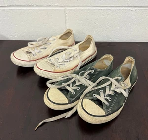 2 Stück Converse Damengröße 3 Canvas Chuck Taylor All Star niedrige Turnschuhe - Bild 1 von 18