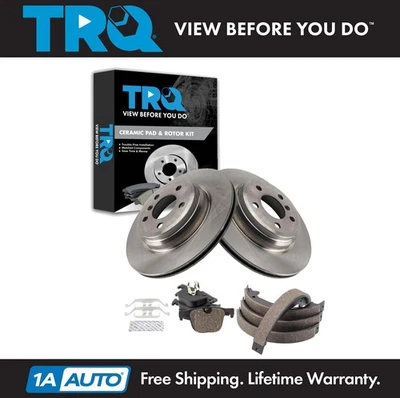 Kit de pastillas de freno y rotor de cerámica trasera TRQ para BMW 428i Gran Coupé 2015-2016 Foto 1 de 4