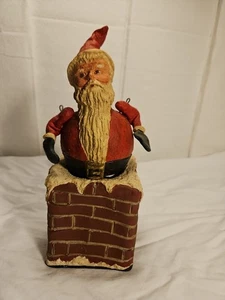 Amerikanischer Volkskunst Stil Weihnachtsmann im Kamin Figur Primitive Poliwoggs  - Bild 1 von 9