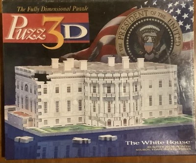 The White House - Puzz 3D  443 Pc Jigsaw - 1995 Milton Bradley - Image 1 of 3