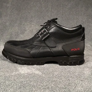 Polo Sport Ralph Lauren Duck Boots Mens 11D Black Lace Up Buckle Strap Dover II - Afbeelding 1 van 16