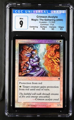 CRIMSON ACOLYTE Invasion Foil CGC 9 Mint MTG [Nostalgium] - Image 1 of 2