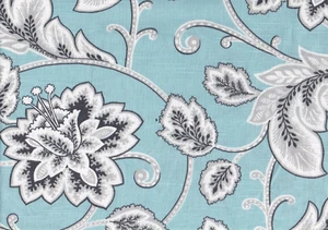 Tapicería para cortinas de algodón blanco negro espuma de mar McGivern tela Duralee - Imagen 1 de 2