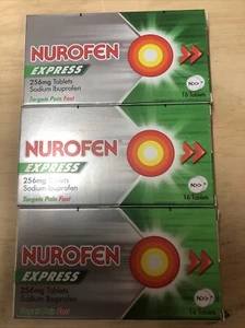 Nurafen Express Pain Relief Ibuprofon 256mg Tablets 16X3 Exp:- 06/2026 Free Post - Picture 1 of 2