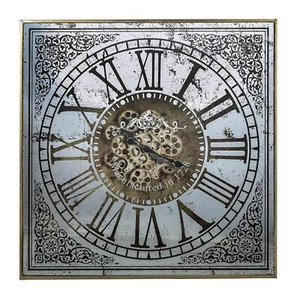 Silver And Gold Antique Style Square Wall Clock - Picture 1 of 6