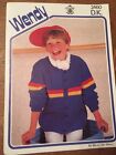 Knitting Pattern Childs DK Jacket With Stripe & Collar 24-34" To Knit Wendy 2460