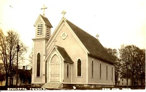 Postal antigua RPPC Iglesia Episcopal Paw Michigan - Imagen 1 de 2