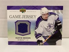 2007-08 Upper Deck Game Jersey Series 1 Dustin Brown #J-DB Hockey Card NHL Kings