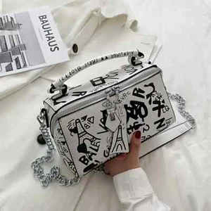 Mujeres Bolsos de Cuero y Monedero Moda Bandolera Bolsos Mujeres Graffiti Bolsos de Mano - Imagen 1 de 17
