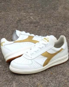 Diadora Borg Elite Trainer Premium White/Gold - Picture 1 of 4