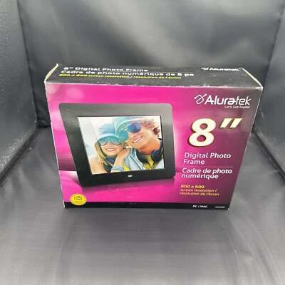 Aluratek ADPF08SF 8 inch LCD Digital Photo Frame - Black 812658010863 - Image 1 of 4
