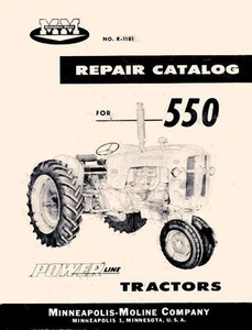 Minneapolis Moline 550 Power Parts Manual Catálogo 1181 - Imagen 1 de 1