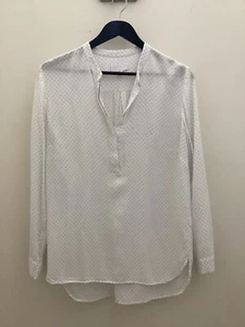 Top estilo túnica estampado blanco y gris The White Company, talla 12 Reino Unido - Imagen 1 de 3