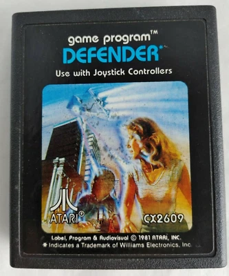 Vintage 1981 Atari Defender Game Cartridge CX2609 With Instructions #17226 - Image 1 of 4