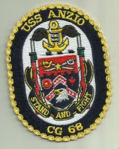 USS ANZIO CG 68 U.S.NAVY PATCH NAVE DA GUERRA MISSILI GUIDATI INCROCIATORE SOLDATO USA MARINAIO - Foto 1 di 2