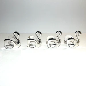 Juego de 4 anillos de servilleta cisne Wm Rogers placa de plata Oneida sin deslustre SIN USAR - Imagen 1 de 14
