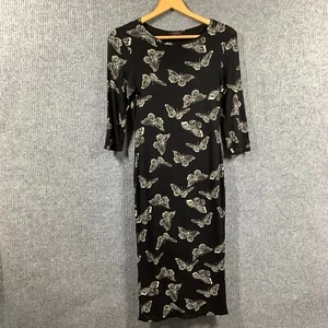 Stella Morgan Womens Black With Butterfly Print Midi Dress Size 8 - Picture 1 of 8