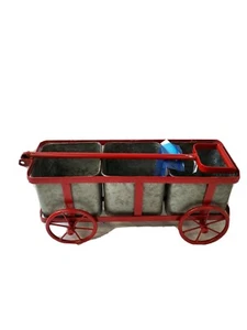 Melrose International Christmas Wagon With 3 Metal Removable Bins - Picture 1 of 2