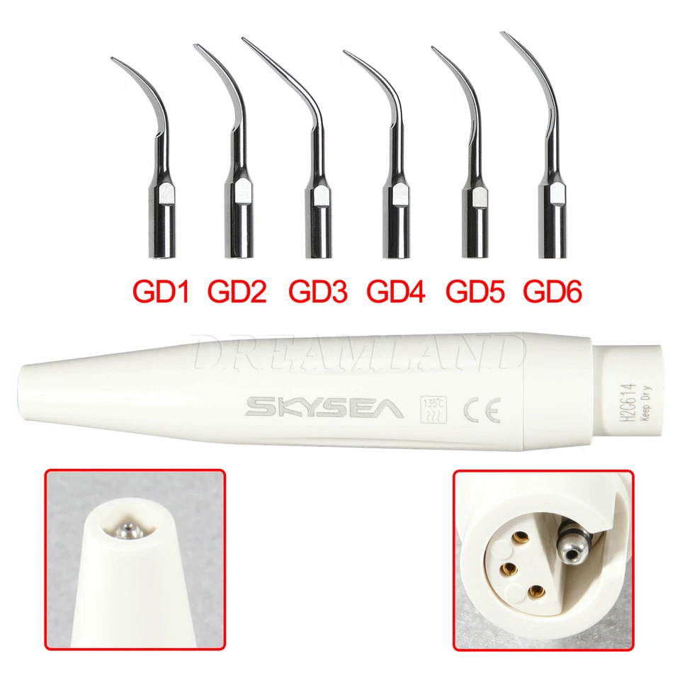 SKYSEA Dental Ultrasonic Scaler Handpiece fit DTE SATELEC / 5pcs Scaling tips GD - Image 1 of 1