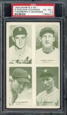 1934 Exhibits 4 On 1 Baseball Goslin Cochrane Marberry Gehringer PSA 4.5