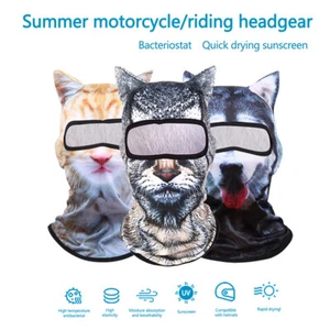 Animal Pattern Face Mask With Ears 3D Animal Full Face Mask Quick Drying - Picture 1 of 15