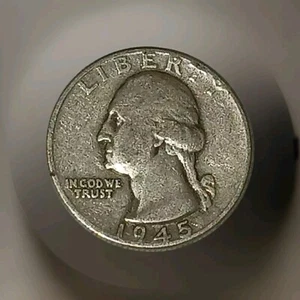 1945 Washington Quarter "Error in America" 90% Silber - Bild 1 von 2