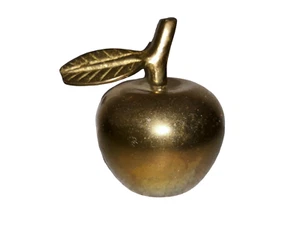 Campana de cena de servicio vintage de latón macizo en mal estado para producir frutas de manzana 3" - Imagen 1 de 7