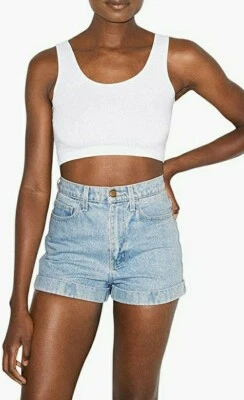 Pantalones Cortos Denim Azul Lavado Claro American Apparel 100% Algodón Talla 25W Nuevos sin Etiquetas Foto 1 de 4