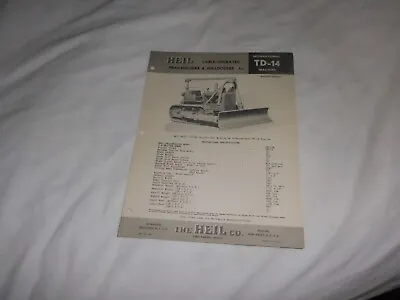 1948 Heil Cable Dozers For International Td-14 Tractor Sales Brochure • 10$